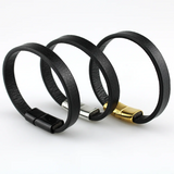 Leather Rope Punk Style DIY Jewelry Stainless Steel Button Gift