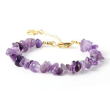 Citrine Garnet Stone Beads Bracelet, 18K Plated Hand Chain