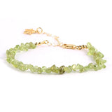 Citrine Garnet Stone Beads Bracelet, 18K Plated Hand Chain