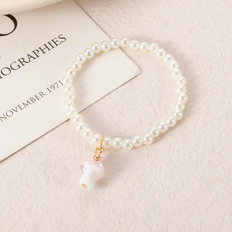 Colorful Mushroom Pendant Bracelet for Women Girls