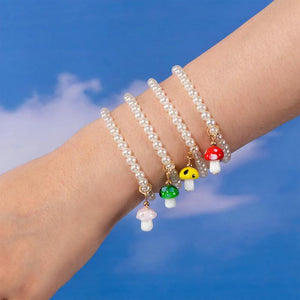 Colorful Mushroom Pendant Bracelet for Women Girls