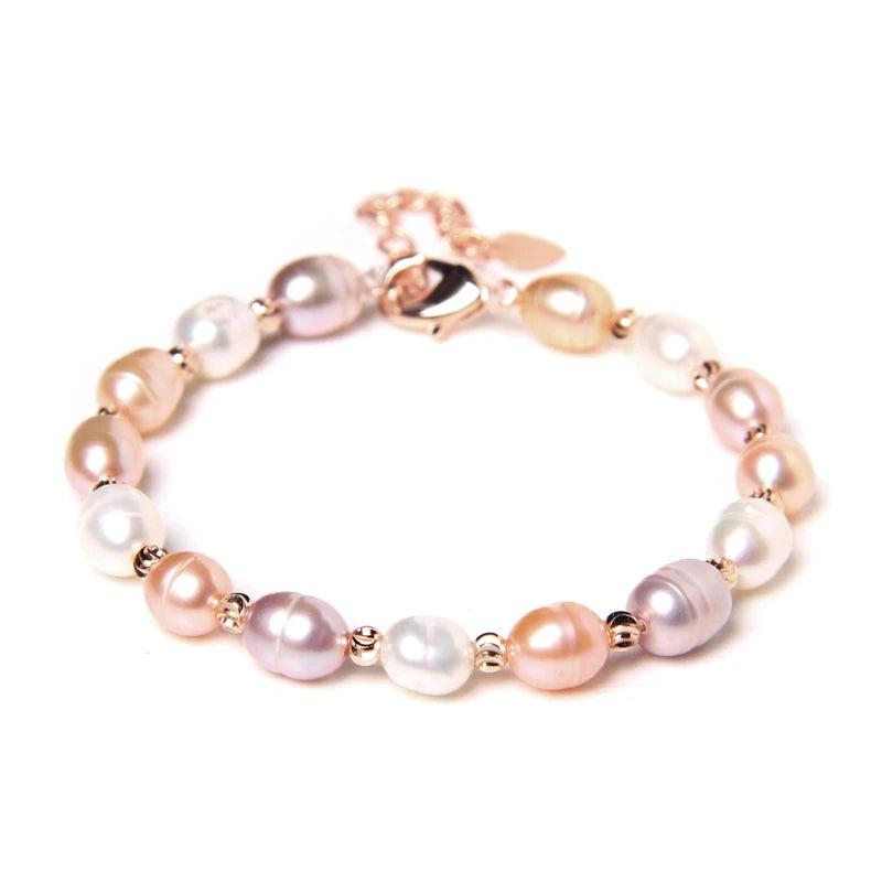 Freshwater Pearl Beads Bracelet Lobster Clasp High Luster Bangle