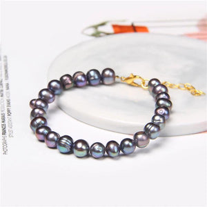 Freshwater Pearl Beads Bracelet Lobster Clasp High Luster Bangle