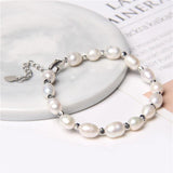 Freshwater Pearl Beads Bracelet Lobster Clasp High Luster Bangle