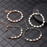 Freshwater Pearl Beads Bracelet Lobster Clasp High Luster Bangle