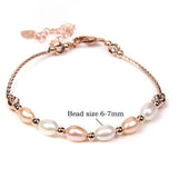 Freshwater Pearl Beads Bracelet Lobster Clasp High Luster Bangle