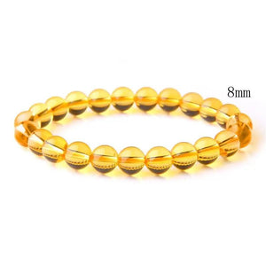 Yellow Quartz Bracelet 8mm Natural Stone Beaded Bangles