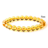 Yellow Quartz Bracelet 8mm Natural Stone Beaded Bangles