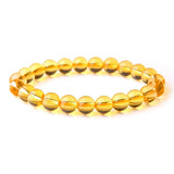 Yellow Quartz Bracelet 8mm Natural Stone Beaded Bangles
