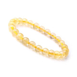 Yellow Quartz Bracelet 8mm Natural Stone Beaded Bangles