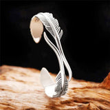 Vintage Thai Silver Feather Leaves Bracelet