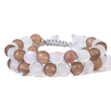 Double Layer Moonstone Bracelet 8MM Beaded Mermaid Glass Ban