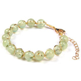 8MM Natural Stone Beads Bracelet Adjustable Rope Braided Wristbands Jewelry