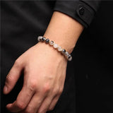 8MM Natural Stone Beads Bracelet Adjustable Rope Braided Wristbands Jewelry