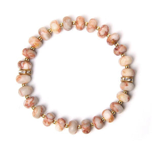 Howlite Pink Aventurine Watermelon Tourmaline Quartz Beads Bracelet