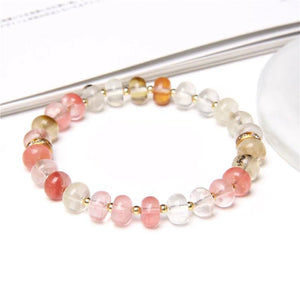 Howlite Pink Aventurine Watermelon Tourmaline Quartz Beads Bracelet