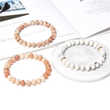 Howlite Pink Aventurine Watermelon Tourmaline Quartz Beads Bracelet