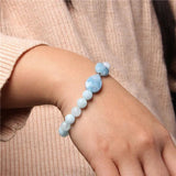 Pink Quartz Crystal Bracelet Water Drop Bow Reiki Jewelry