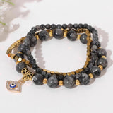 Howlite Turquoises Beads Bracelet Evil Eye Pendant Spiritual Jewelry Gift