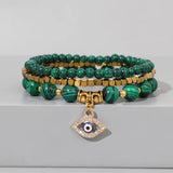 Howlite Turquoises Beads Bracelet Evil Eye Pendant Spiritual Jewelry Gift