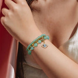 Howlite Turquoises Beads Bracelet Evil Eye Pendant Spiritual Jewelry Gift