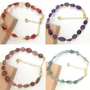 Natural Stone Bracelet 6-8MM Beads Lobster Clasp Bracelet Women Men Jewelry