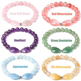 Women Bracelet Butterfly Bow Amethyst Opal Quartz Beads