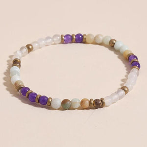 4mm Stone Bead Bracelet Yoga Healing Quartz Aventurine Agate Rose Crystal