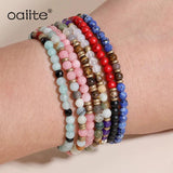 4mm Stone Bead Bracelet Yoga Healing Quartz Aventurine Agate Rose Crystal