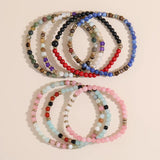 4mm Stone Bead Bracelet Yoga Healing Quartz Aventurine Agate Rose Crystal
