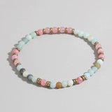 4mm Stone Bead Bracelet Yoga Healing Quartz Aventurine Agate Rose Crystal