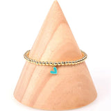 Enamel Heart Pendant Beaded Bracelet Copper Chrams Jewelry