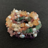 Natural Baroque Pearl Bracelets Reiki Healing Rock Crystal Chips Gravel Stone