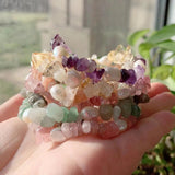 Natural Baroque Pearl Bracelets Reiki Healing Rock Crystal Chips Gravel Stone