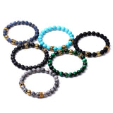 Natural Stone Football Bracelet for Men Team Decor Props