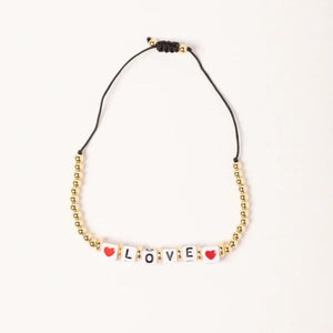 LOVE Heart Bracelets Jewelry Gift Hight Plated Bead Bracelet For Women