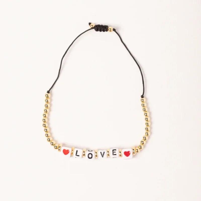 LOVE Heart Bracelets Jewelry Gift Hight Plated Bead Bracelet For Women