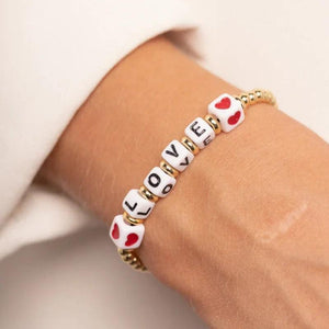 LOVE Heart Bracelets Jewelry Gift Hight Plated Bead Bracelet For Women