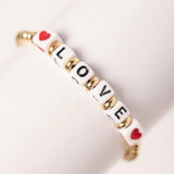 LOVE Heart Bracelets Jewelry Gift Hight Plated Bead Bracelet For Women
