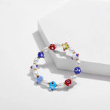 Mixed Glaze Beads and Pearls Bracelet Set for Women