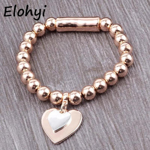 Women Heart Alloy Bracelet&Bangles Double Plated Material Jewelry Gift
