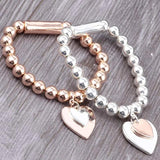 Women Heart Alloy Bracelet&Bangles Double Plated Material Jewelry Gift