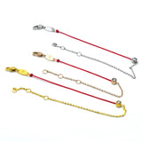 Thin Red Rope & Chain Bracelets with CZ Crystal Thread String Rope Bangle
