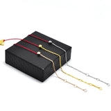 Thin Red Rope & Chain Bracelets with CZ Crystal Thread String Rope Bangle