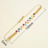 Daisy Pattern Woven Rice Ball Bracelet Adjustable Unisex Beaded Bohemia