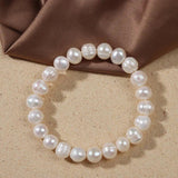 Baroque Pearl Charm Bracelet Natural Freshwater Pearls Elastic Bangle