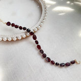 Rock Quartz & Red Garnet Crystal Bracelet - Blessing Reiki Jewelry
