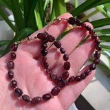 Rock Quartz & Red Garnet Crystal Bracelet - Blessing Reiki Jewelry
