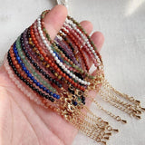 Small Beads Natural Stone Crystal Bracelet for Women Amethysts