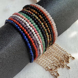 Small Beads Natural Stone Crystal Bracelet for Women Amethysts